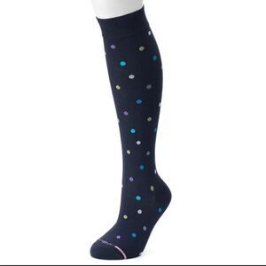 Dr. Motion Compression Knee Highs Polka Dot MEDIUM